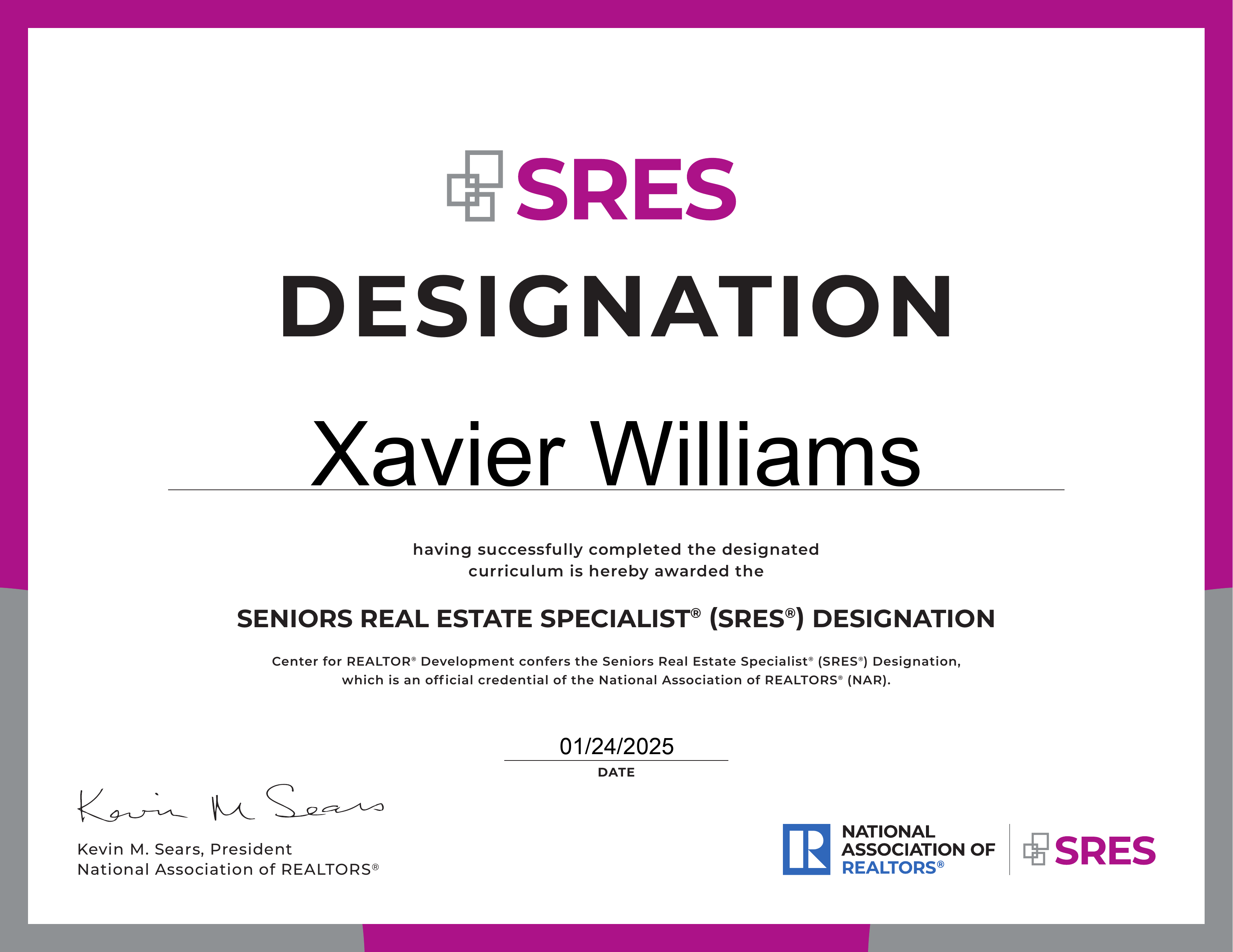 Seniors Real Estate Specialist Certificate